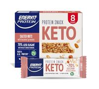 Enervit Protein Snack Keto Salted Nuts, Barrita Proteica, 8 x 35 g