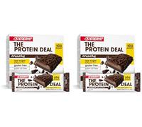 Enervit The Protein Deal Crunchy Double Choco Storm, Barritas Proteicas, Sabor Chocolate Negro, 20g de Proteínas, 0,1g de Azúcares, Snack Delicioso, Sin Gluten, 12 Barritas de 55g (Paquete de 2)