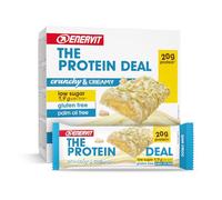 Enervit The Protein Deal Double White, Barritas Proteicas, Sabor Chocolate Blanco con Centro Suave, Snack Delicioso, 20g de Proteínas, 1,9g de Azúcares, Sin Gluten, 12 Barritas de 55g