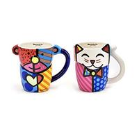 Enesco, 2 tazas multicolor con formas de animales