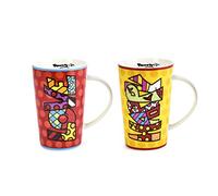 Enesco 334503 - Juego de 2 Tazas (cerámica, 2 cm), Multicolor