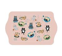 Enesco, Bandeja rosa con dibujos de gatos, Crazy Cat
