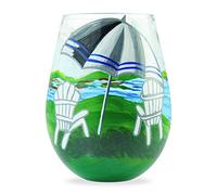 Enesco Designs by Lolita Adirondack - Copa de vino artesanal pintada a mano, sin tallo, 1 unidad (paquete de 1), multicolor