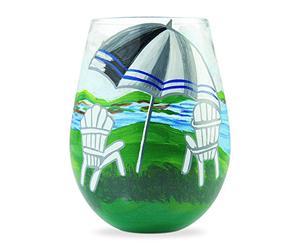Enesco Designs by Lolita Adirondack - Copa de vino artesanal pintada a mano, sin tallo, 1 unidad (paquete de 1), multicolor