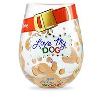 Enesco Designs by Lolita Love My Dog - Copa de vino artesanal pintada a mano, sin tallo, 1 unidad (paquete de 1)