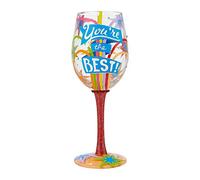 ENESCO Designs by Lolita You'Re The Best Hand-Painted Copa de Vino Artesanal, Vidrio, Multicolor