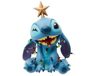 Enesco Disney Showcase Stitch Envuelto en Luces de Navidad, 19 cm, Multicolor