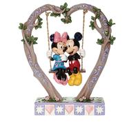 Enesco Disney Traditions by Jim Shore Mickey and Minnie Mouse on Heart Swing Figurine 9 Inch Multicolor