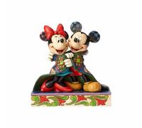 Enesco Disney Traditions by Jim Shore Mickey Minnie Mouse Figura decorativa de resina de piedra navidea, 12 x 7,5 x 12,5 cm, multicolor