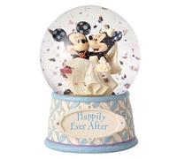 Enesco Disney Traditions de Jim Shore - Bola de agua de Mickey y Minnie Mouse ""Felices para siempre"" - Escultura decorativa de resina de vidrio p