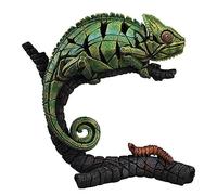 Enesco Edge Sculpture - Figura de camaleón en Rama con Oruga, 12.6 Pulgadas, Verde