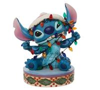 Enesco Figura Disney Stitch envuelto en luces de Navidad
