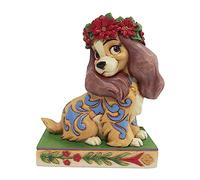 Enesco Jim Shore Disney Traditions - Figura de Corona de Acebo de Navidad de Dama y el vagabundo, 4.25 Pulgadas, Multicolor