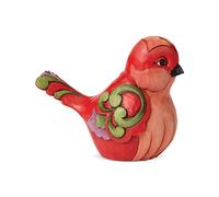 Enesco Jim Shore Heartwood Creek - Figura de Plumas Finas de pájaro Floral Rojo, 10 cm, Multicolor