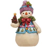Enesco Jim Shore Heartwood Creek Figura de Resina de Piedra de piña tamaño Pinta, 4.75 Pulgadas, Blanco, Rojo, Verde, Azul