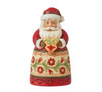Enesco Jim Shore Heartwood Creek Four Seasons - Figura Decorativa de Papá Noel sosteniendo corazón
