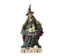 Enesco Jim Shore Heartwood Creek Halloween - Figura de Bruja aterradora con Calaveras en Falda, Hecha a Mano, Hecha a Mano, Coleccionable, Decorativa, Estatua de Brujas para decoración del hogar, 9.7