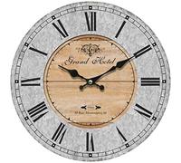 Enesco Lote de 4 Relojes de Madera, 28 cm, números metálicos, Metal, Multicolor, Talla única