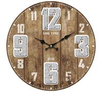 Enesco Lote de 4 Relojes de Madera, 28 cm, números metálicos, Multicolor, Talla única