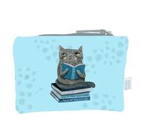 Enesco, Monedero azul con dibujo de gato, Crazy Cat
