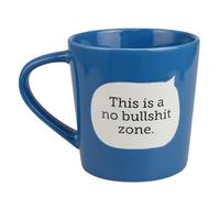 Enesco Our Name is Mud Dirty This is a No BS Zone - Taza de café de 16 onzas, color azul