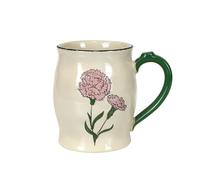 Enesco Our Name is Mud Language of Flowers Carnation - Taza de café pintada a mano, 15 onzas, multicolor