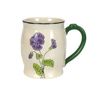 Enesco Our Name is Mud Language of Flowers Violet - Taza de café pintada a mano, 15 onzas, multicolor