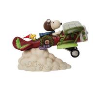 Enesco Peanuts by Jim Shore Snoopy Flying Christmas Ace Plane Figurilla, 5.12 pulgadas, multicolor