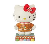 Enesco Sanrio by Jim Shore - Figura de Hello Kitty vestido con pan de jengibre, resina de piedra, pintada a mano, figuras coleccionables de Hello Kitty, estatua de Navidad para decoración del hogar, 5