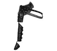 ENESEA Exquisita decoración, Armadura de hombro gótica punk PU Protector de brazo Guantelete Arnés corporal for el pecho Accesorio de disfraz de cosplay (Color : Black)