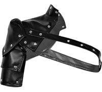 ENESEA Exquisita decoración, Arnés corporal for el pecho de piel sintética for hombre, cinturón, caballeros guerreros, armaduras de hombro, disfraz de Cosplay Medieval Steampunk (Color : Black)