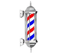 ENEYTE Poste de barbero Exterior 80x26x20cm Luz de Pared barbería Exterior Letrero Luminoso Giratorio de Tienda Abierta clásico Poste de barbero(Red-White and Blue Stripes)