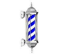 ENEYTE Poste de barbero Exterior 80x26x20cm Luz de Pared barbería Exterior Letrero Luminoso Giratorio de Tienda Abierta clásico Poste de barbero(Blue and White Stripes)