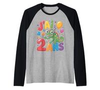 Enfant Cheval Gecko 2ans Anniversaire Garcon Fille lézard Camiseta Manga Raglan