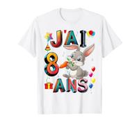 Enfant Lapin 8 años Anniversary Garcon Fille Lapin Camiseta