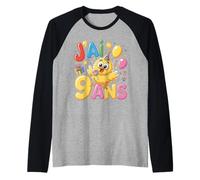 Enfant poulette Enfant 9ans Anniversaire Fille pollo Camiseta Manga Raglan