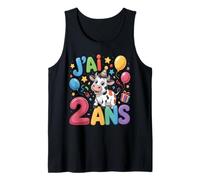 Enfant vache Enfant 2ans Anniversaire Garcon Fille Cow Camiseta sin Mangas
