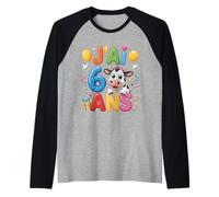 Enfant Vache Enfant 6ans Anniversaire Garcon Fille Cow Camiseta Manga Raglan