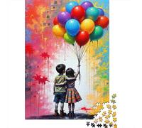 Enfants Tenant Des Ballons Puzzle De 1000 Trozos Papel Grueso Rompecabezas Apasionados De Los Ocio En Casa Horas De Entretenimiento Garantizadas 52x38cm/1000pcs