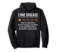 Enfermedad de Lyme Calificación de 1 Estrella Conciencia Divertida sobre la Enfermedad de Lyme Sudadera con Capucha