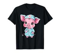 Enfermera Cerdo Amante Salud Enfermería Doctor Cerdo Mé Camiseta