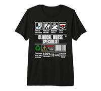 Enfermera Clínica Especialista Habilidades Sarcasmo Café Vino Camiseta Premium