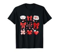 Enfermera coqueta arco lindo vida hospitalaria retro rojo niña Camiseta