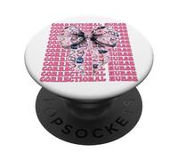 Enfermera Correccional Enfermería Correcciones Girl Coquette Bow PopSockets PopGrip Adhesivo