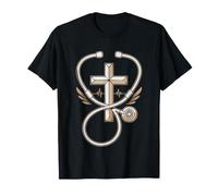 Enfermera Cristiana Fe Cruz Estetoscopio Titulada Vocacion Camiseta