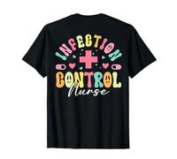 Enfermera de Control de infecciones Groovy Nursing Peace (en la Espalda) Camiseta