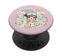 Enfermera de Cuidado de heridas Patch Up Crew Lindo Kawaii WOCN Enfermería PopSockets PopGrip Adhesivo