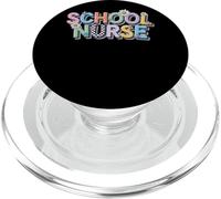 Enfermera de la Escuela Alegre tipografía Floral PopSockets PopGrip para MagSafe