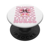 Enfermera de telemetría Enfermera Cardiaca VICU UCI Cardiología Niña PopSockets PopGrip Adhesivo