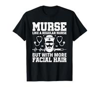 Enfermera divertida pero con más vello facial Enfermero masculino RN Camiseta